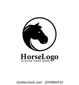 Plantilla de diseño de logotipo de caballo simple