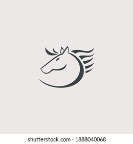 Simple horse logo design vector illustration