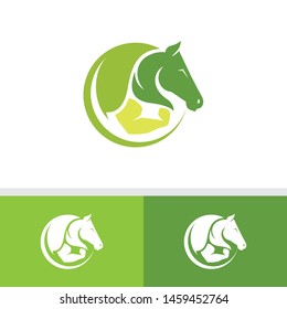 Simple horse logo with leaves