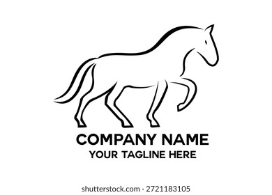 Vector de logotipo de contorno de caballo simple