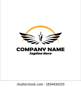 simple horse pegasus design logo