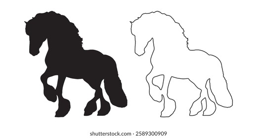 Simple Horse Silhouette - Minimalist Horse Vector Outline
