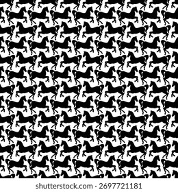 Simple horse silhouette seamless pattern,