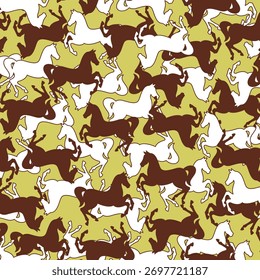 Simple horse silhouette seamless pattern,