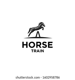 simple horse training logo illustrations