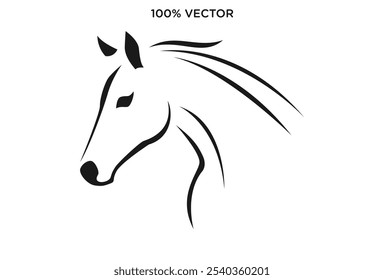 simple horse vector illustration logo