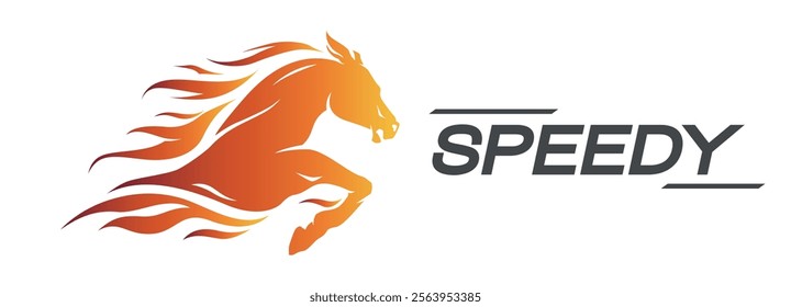 simple horse vector illustration as a symbol of speed, acceleration, fast. The tough fire horse runs fast. can be used for logos or other symbols