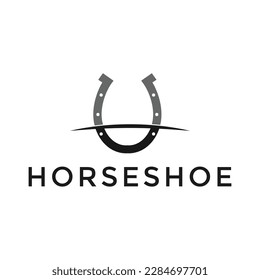 simple horseshoe logo design template