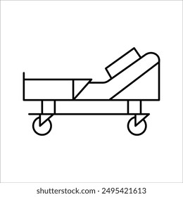 Einfaches Krankenhausbett-Vektorgrafik-Icon-Design