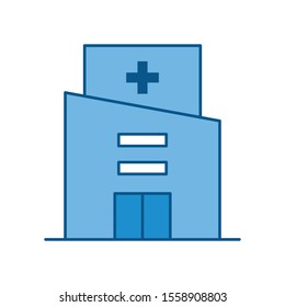 Simple Hospital Building Vector Icon Design Template