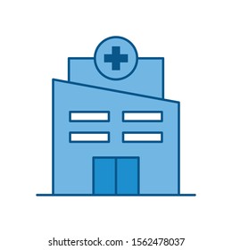 Simple Hospital Building Vector Icon Design Template