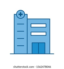 Simple Hospital Building Vector Icon Design Template