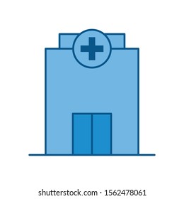 Simple Hospital Building Vector Icon Design Template