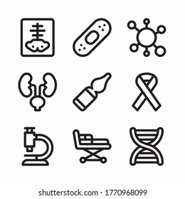 Simple Hospital line Icon vector Set