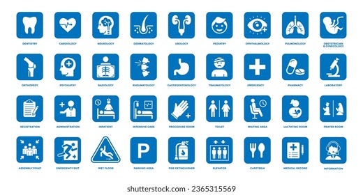 simple hospital wayfinding symbol collection