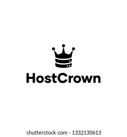 Simple Host Crown Logo Design Template