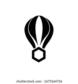 simple hot air balloon icon design vector