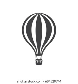 simple hot air balloon icon, Vector illustration, silhouette
