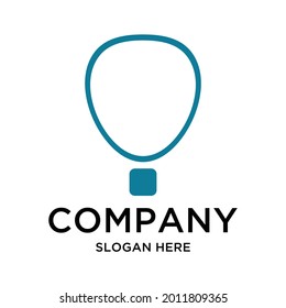 simple hot air balloon logo design with line vector graphic