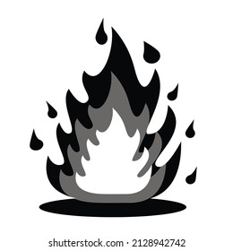 icono del vector de fuego negro caliente simple imagen del logotipo del fuego caliente