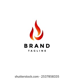 Simple Hot Burning Fire Symbol Logo Design. Abstract Blazing Fire Icon Logo Design.