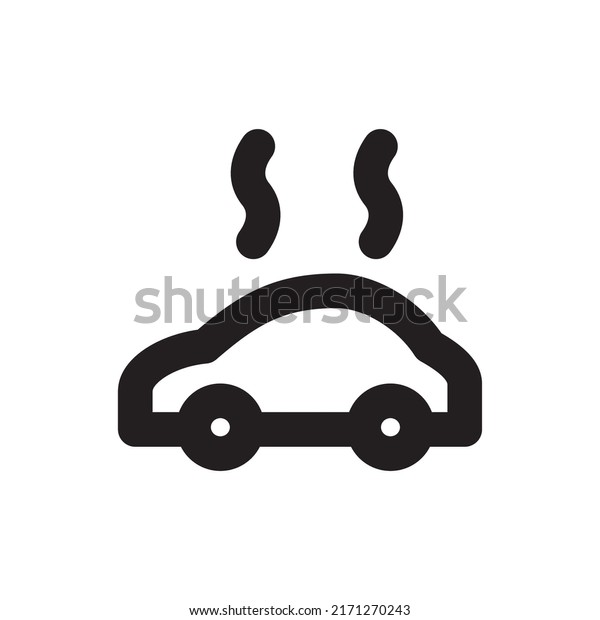 Simple hot car icon, Vector outline icon on\
white background.