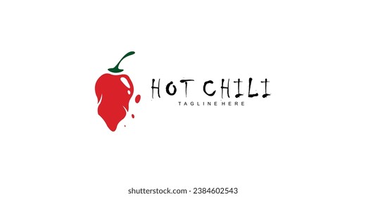 Simple hot chili template design with unique concept| premium vector