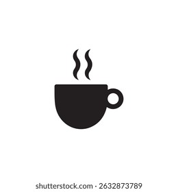 Simple hot coffee cup icon isolated on white background