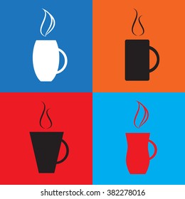 Simple Hot Cup Multicolored Icons Collection 
