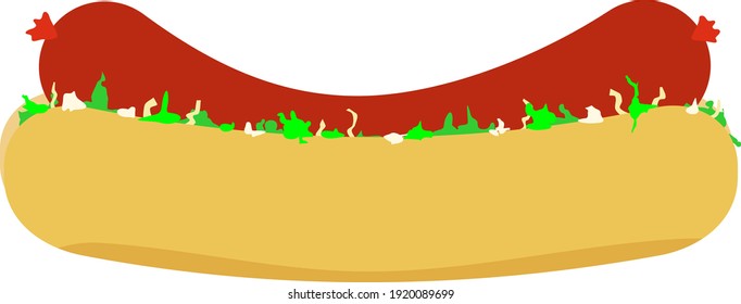 Icono simple de hot dog con ensalada