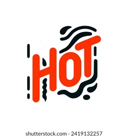 simple hot lettering vector illustration template design