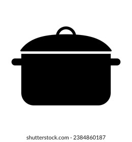 Simple hot pot silhouette icon. Vector.