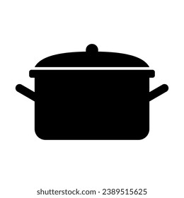 Simple hot pot silhouette icon. Vector.