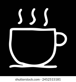 simple hot tea cup icon outline