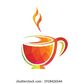 Simple and hot tea logo design template.  Tea cup logo vector design.