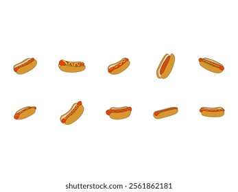 Simple Hotdog Design Element Set