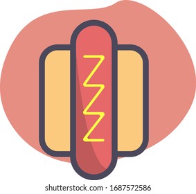 Simple hotdog flat icon design illustration, Can be used for many purpose.