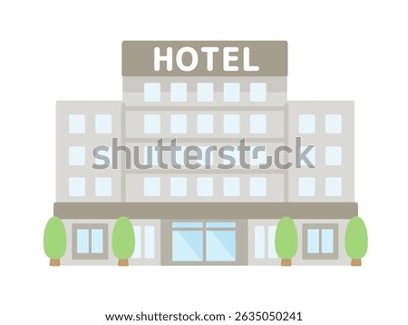 Simple hotel building illustration material