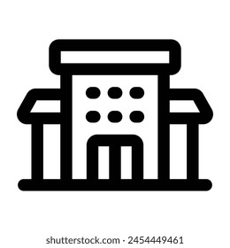 Icono simple del hotel. El ícono se puede usar para Sitios web, Plantillas impresas, Plantillas de presentación, ilustraciones, etc