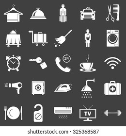 Simple hotel icons set. Vector EPS8 illustration. 