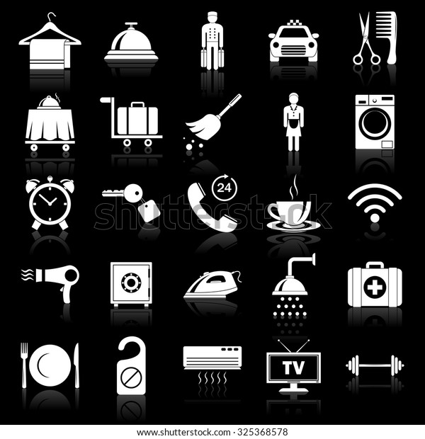 Simple hotel\
icons set. Vector EPS10 illustration.\

