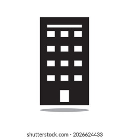 simple hotel and office building icons on white background. Flat design style. EPS 10 vector.