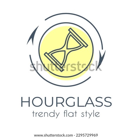 Simple hourglass icon on a white background in trendy flat style. Suitable for applications, web sites, online shops