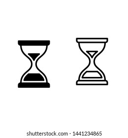 simple hourglass icon in two style glyph and line