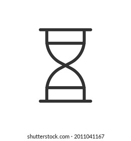 Simple hourglass line icon. Premium symbol in stroke style. Design of hourglass icon. Vector illustration.