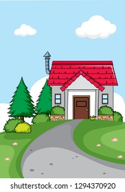 A simple house background illustration