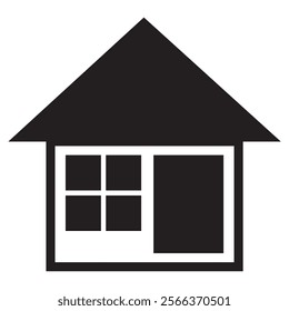 simple house black white vector