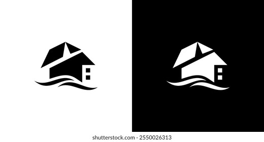 simple house building logo vector