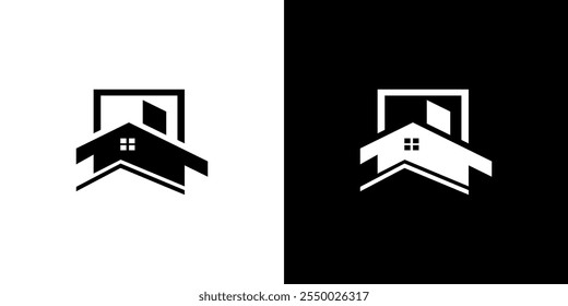 simple house building logo vector