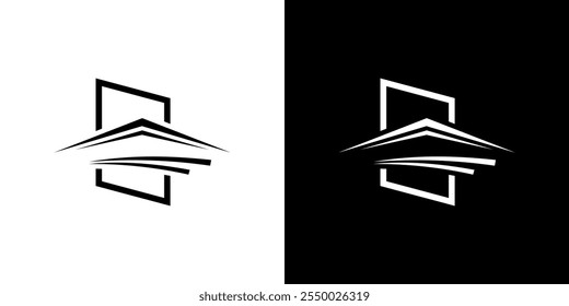 simple house building logo vector